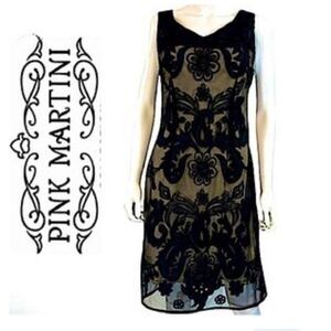 Pink Martini Black Lace Overlay Dress NWT